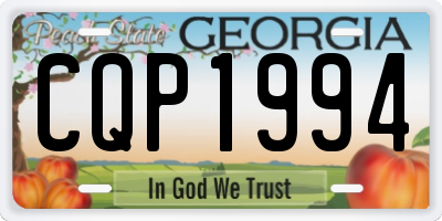 GA license plate CQP1994