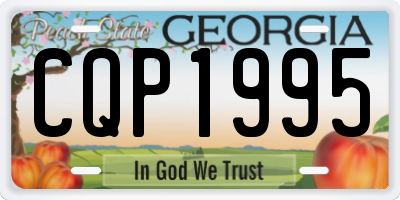 GA license plate CQP1995