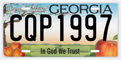 GA license plate CQP1997