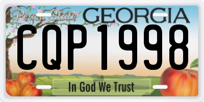 GA license plate CQP1998