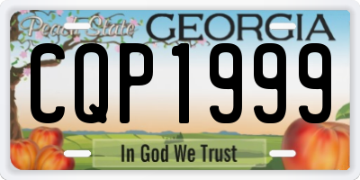 GA license plate CQP1999
