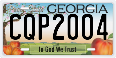 GA license plate CQP2004