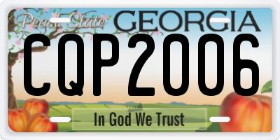 GA license plate CQP2006