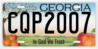 GA license plate CQP2007