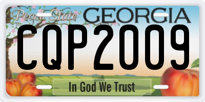 GA license plate CQP2009