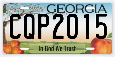 GA license plate CQP2015