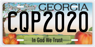 GA license plate CQP2020