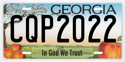 GA license plate CQP2022