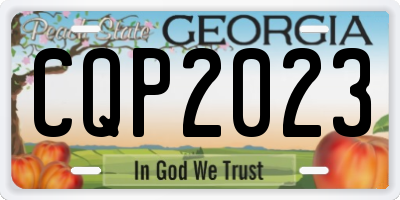 GA license plate CQP2023