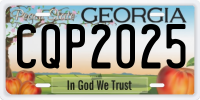 GA license plate CQP2025