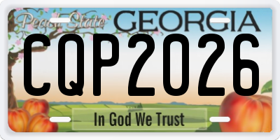 GA license plate CQP2026