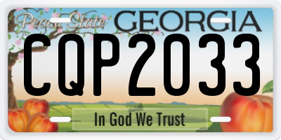 GA license plate CQP2033