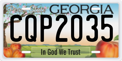 GA license plate CQP2035