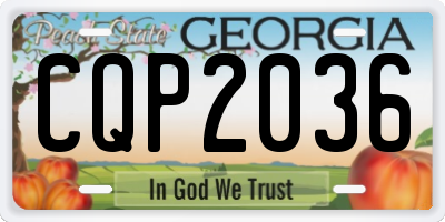 GA license plate CQP2036
