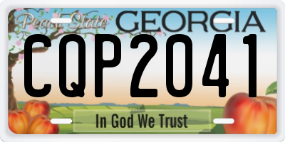 GA license plate CQP2041