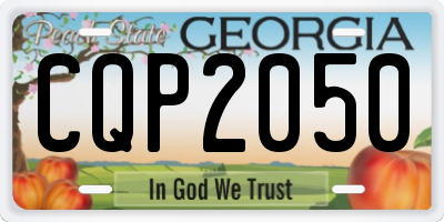 GA license plate CQP2050