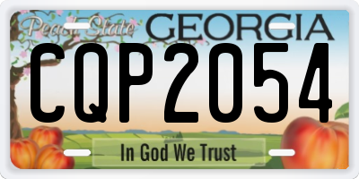 GA license plate CQP2054
