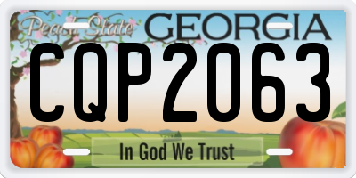 GA license plate CQP2063