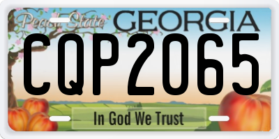 GA license plate CQP2065