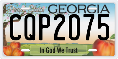 GA license plate CQP2075