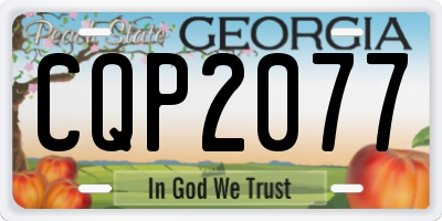 GA license plate CQP2077