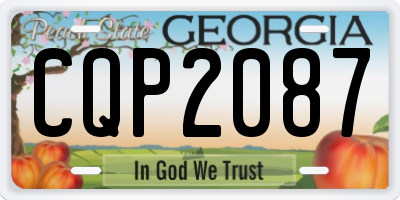 GA license plate CQP2087