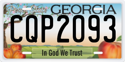 GA license plate CQP2093