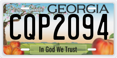 GA license plate CQP2094