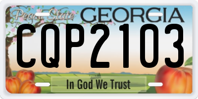 GA license plate CQP2103