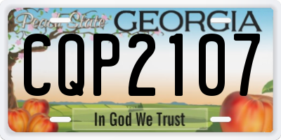 GA license plate CQP2107