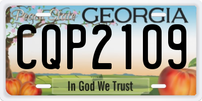 GA license plate CQP2109