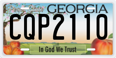 GA license plate CQP2110