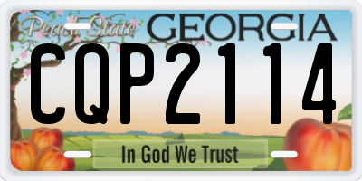 GA license plate CQP2114