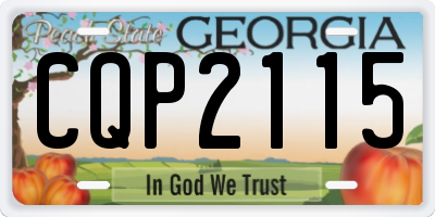 GA license plate CQP2115