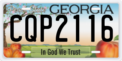 GA license plate CQP2116