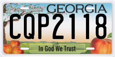 GA license plate CQP2118