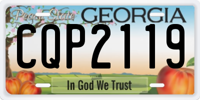 GA license plate CQP2119