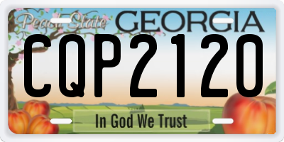 GA license plate CQP2120