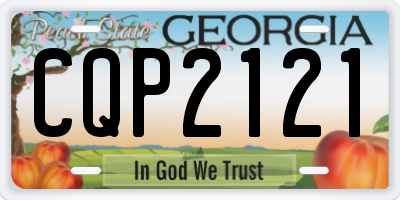 GA license plate CQP2121