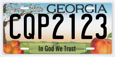 GA license plate CQP2123