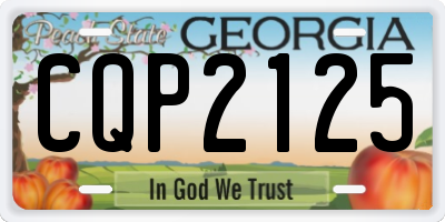GA license plate CQP2125