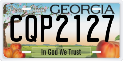GA license plate CQP2127