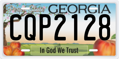GA license plate CQP2128