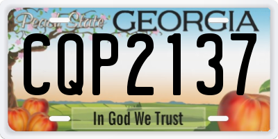 GA license plate CQP2137