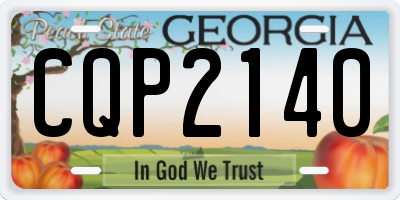 GA license plate CQP2140