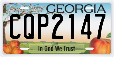 GA license plate CQP2147