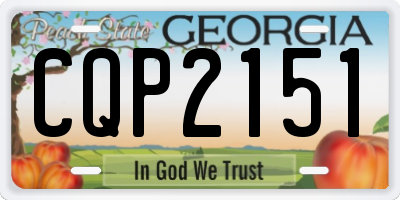GA license plate CQP2151