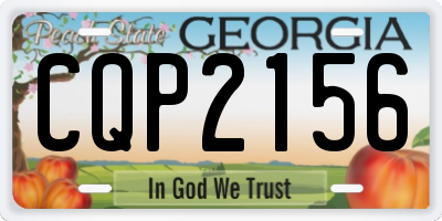 GA license plate CQP2156