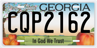 GA license plate CQP2162