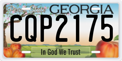 GA license plate CQP2175